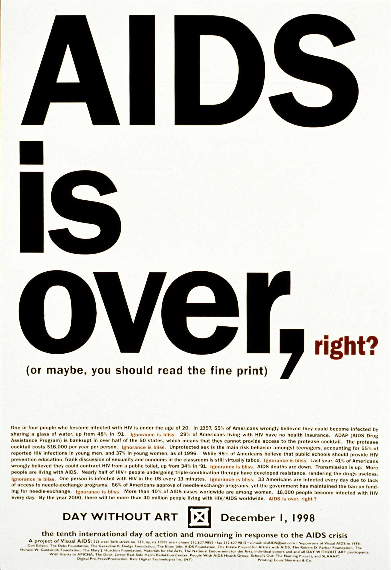 DAY WITHOUT ART POSTERS — Visual AIDS